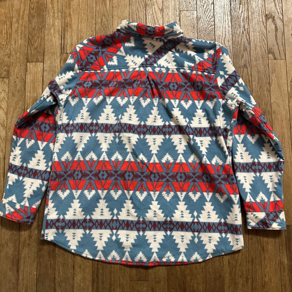 Wrangler Wrancher Southwestern Fleece Shirt Women's L Cozy Aztek Cowboy Soft‎ - Picture 6 of 6